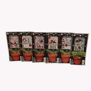 Lot of 6 Plant Poke Cross Stitch Kits Herb Garden Plant Markers - NEW in Package